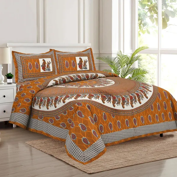 Brown_Cotton_Royal_Mandala_Harmony_Double_Bedsheet_With_Pillow_Cover_100_X_108_Cm
